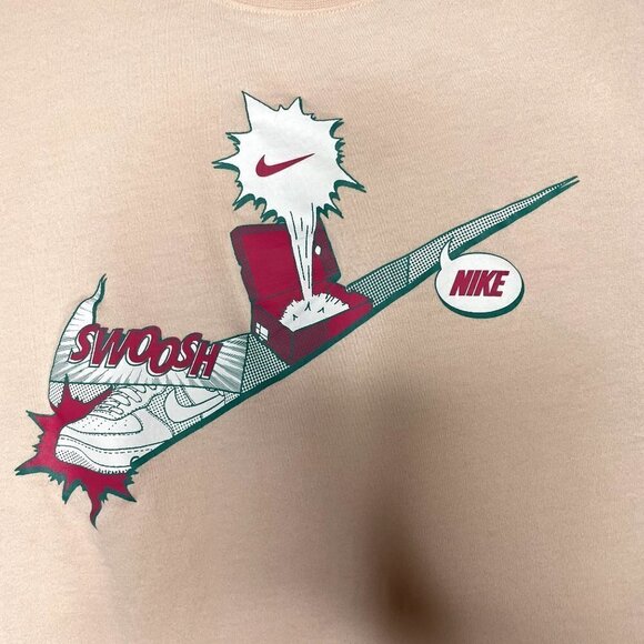 Nike Women's Medium The Nike Tee Swoosh Light Pink - Picture 2 of 6